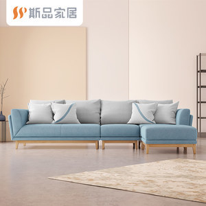 斯品悠懶布藝沙發(fā)組合 小戶型客廳的北歐簡約美學(xué)與實(shí)用主義